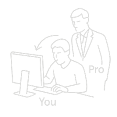 Illustration showing connection between you and a pro player
